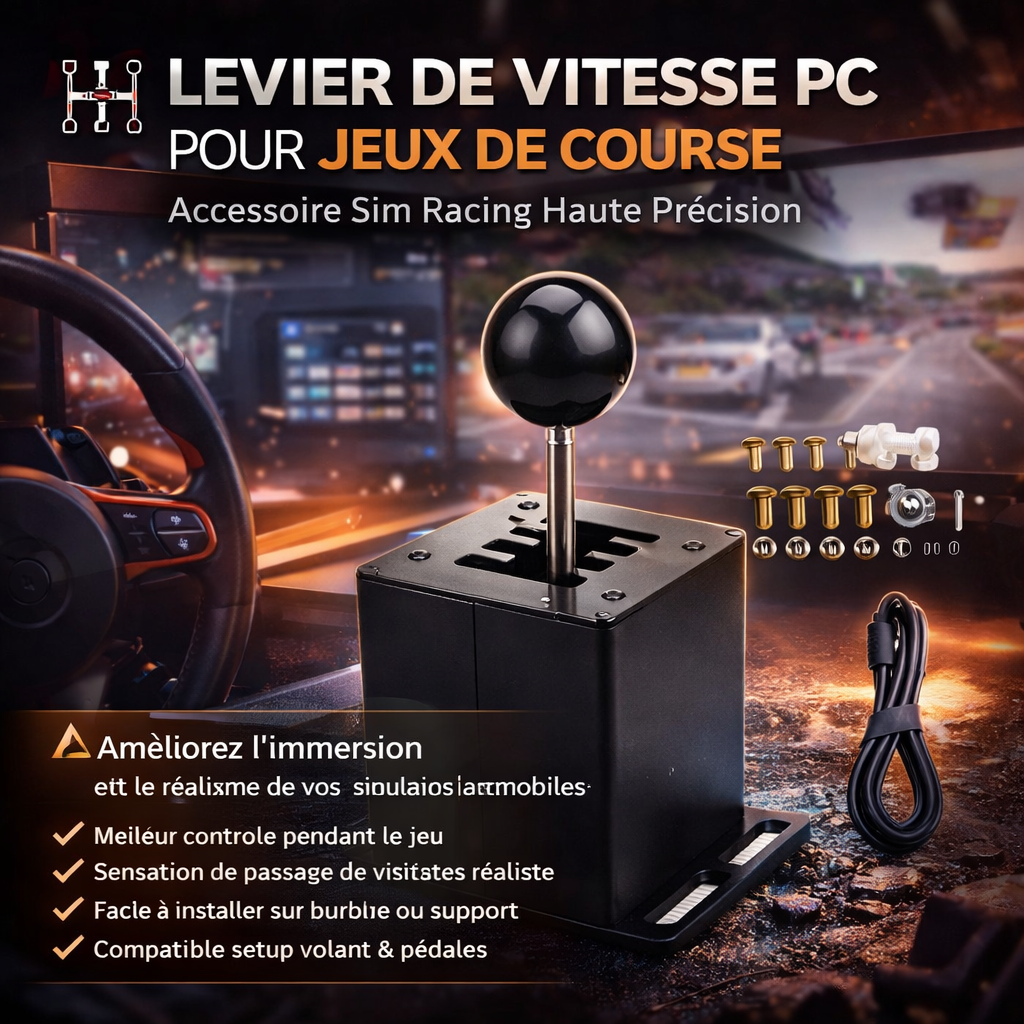 Levier de Vitesse PC pour Jeux de Course – Accessoire Racing Haute Précision – Image 2