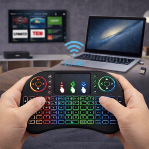 Mini Clavier Sans Fil I8pro – Contrôle Total à Distance en 2.4 GHz avec Air Mouse & Rétroéclairage RGB
