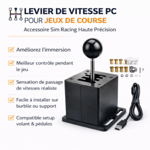 Levier de Vitesse PC pour Jeux de Course – Accessoire Racing Haute Précision