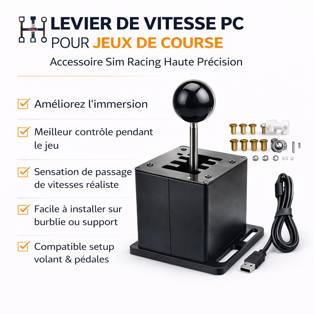 Levier de Vitesse PC pour Jeux de Course – Accessoire Racing Haute Précision