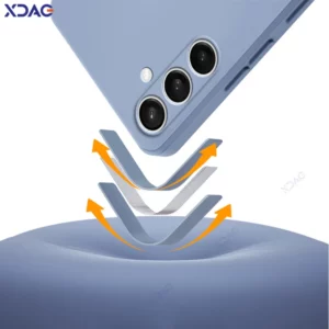 Étuis de luxe pour téléphones portables Samsung S25 FE SM-S731B, Protection d'appareil photo, couvertures souples carrées en Silicone liquide, Coque blindée